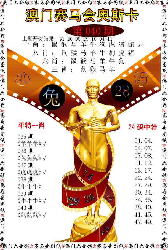 040期新奥斯卡[图]