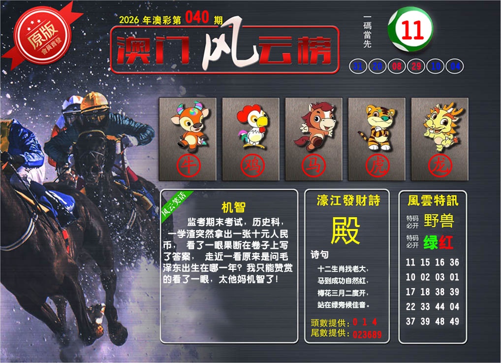040期澳门风云榜[图]