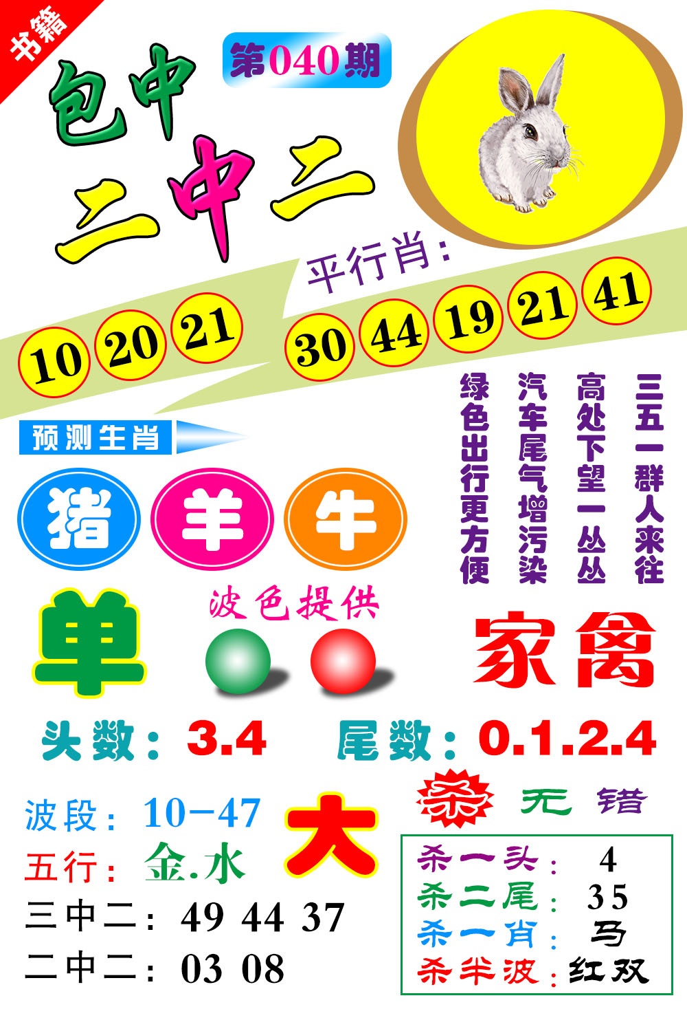 040期澳门预测生肖[图]