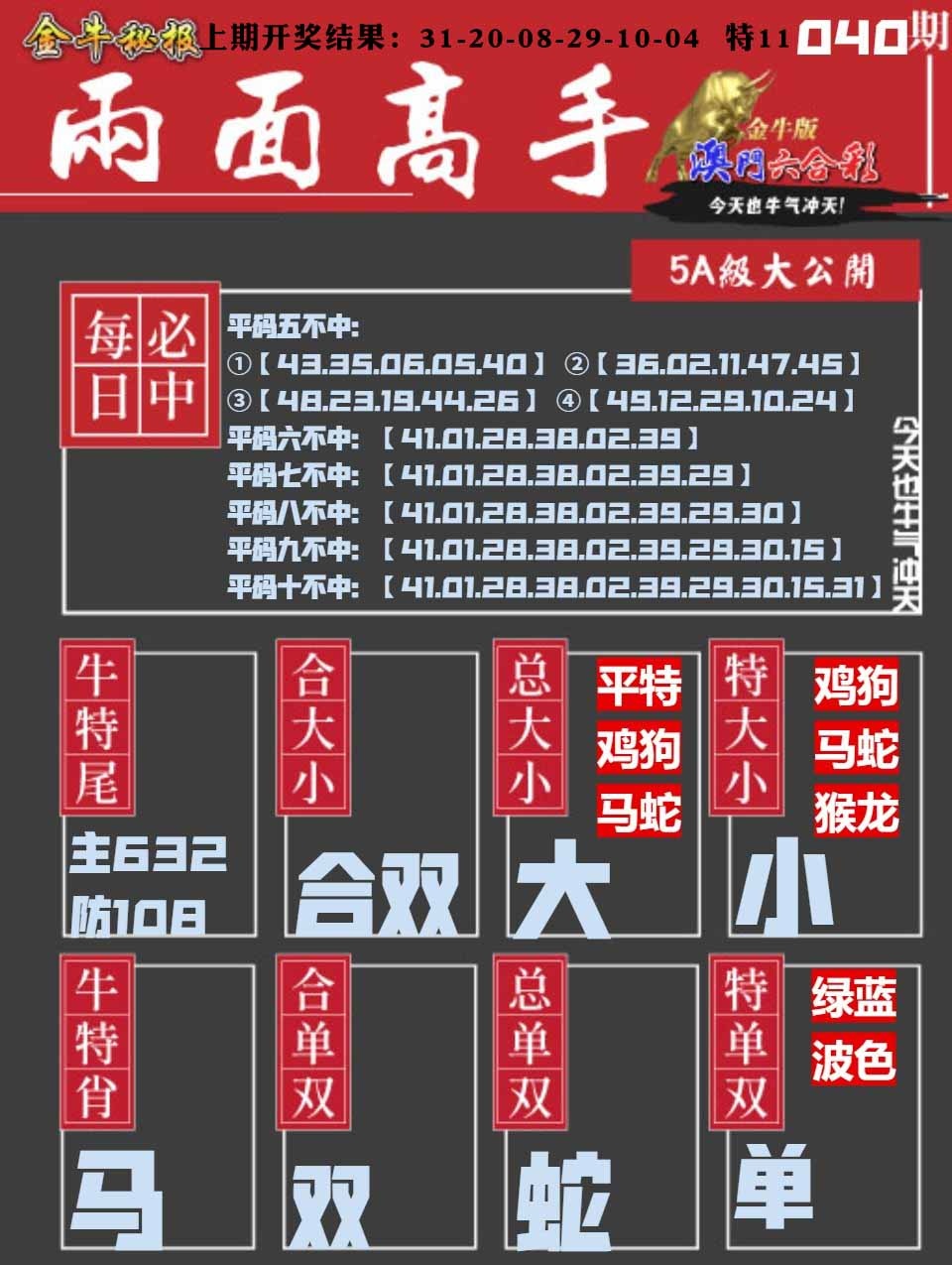 040期金牛两面高手[图]