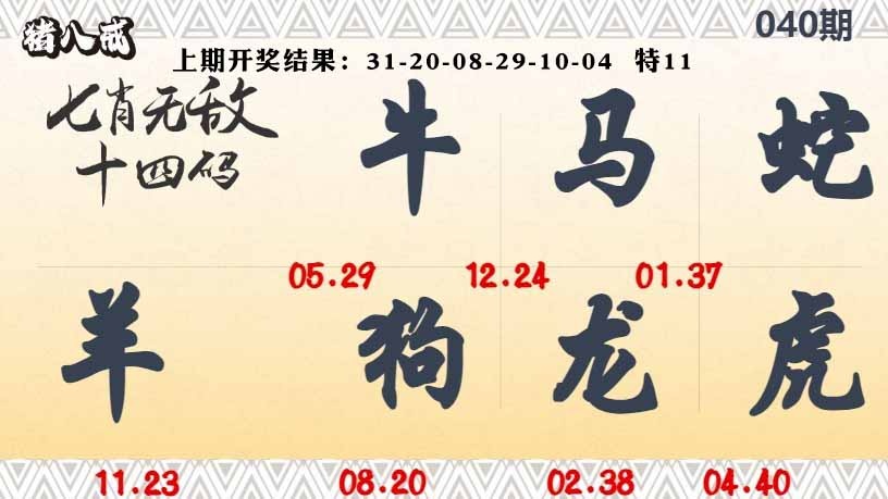 040期七肖无敌14码[图]